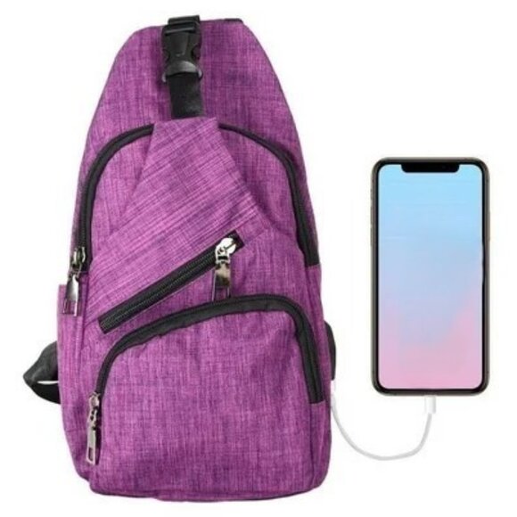 Nupouch Pink Anti-Theft Daypack Crossbody Sling Backpack USB Charging Port NWT - Picture 16 of 16